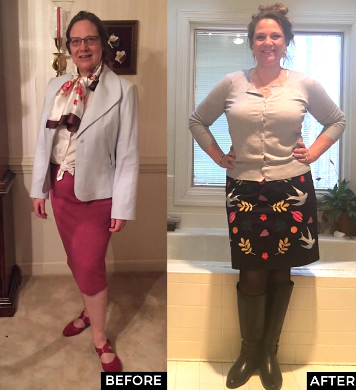 Before and After the 21 Steps to a More Stylish you course - Mary | fashion over 40 | 40plusstyle.com
