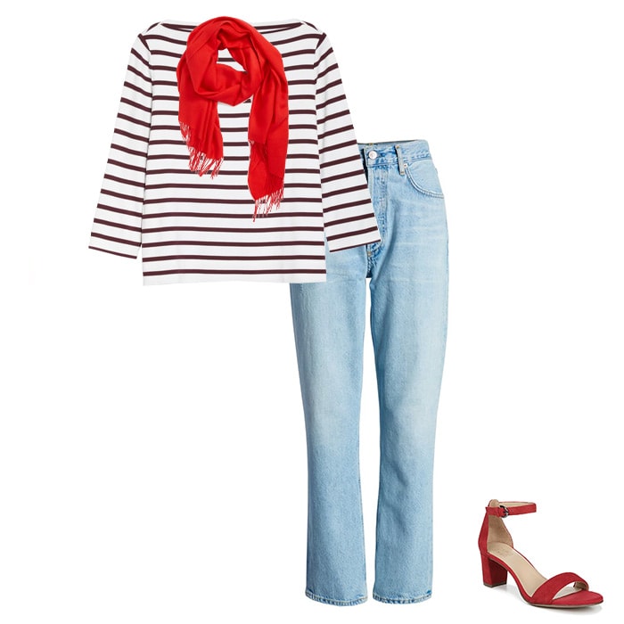 breton stripes outfit idea | 40plusstyle.com