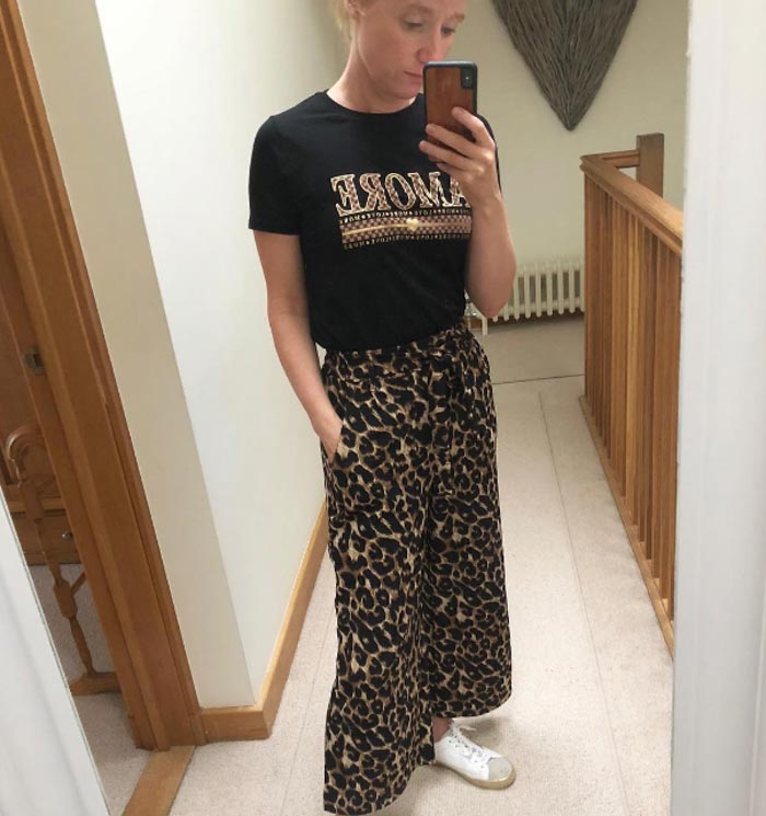 Animal print pants | 40plusstyle.com