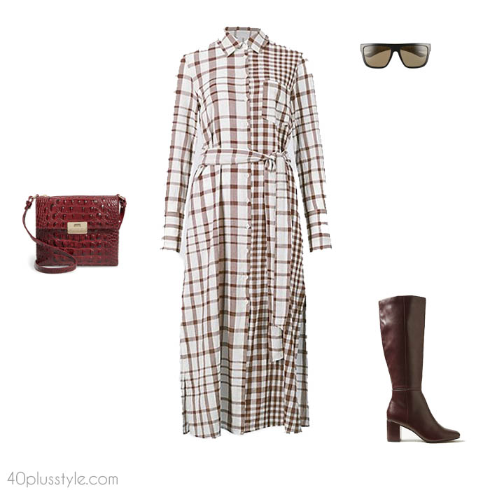 Plaid dress - How to dress like Victoria Beckham | 40plusstyle.com