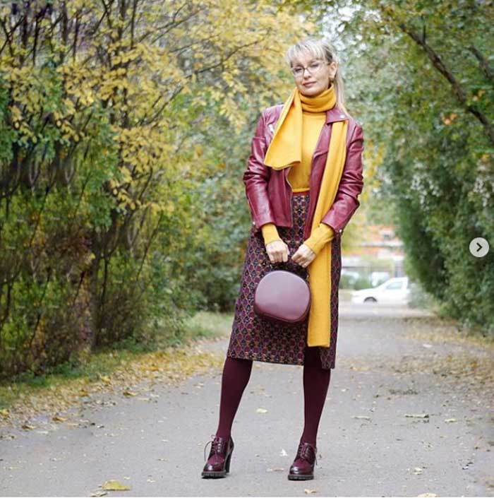 Get inspired with an all burgundy outfit | 40plusstyle.com
