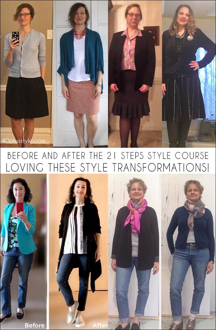 Style transformations - Before and After the 21 Steps to a More Stylish You Course | 40plusstyle.com | fashion over 40