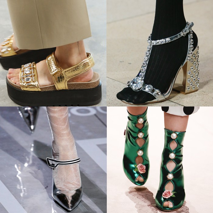 Crystal and metallics shoe trends | 40plusstyle.com