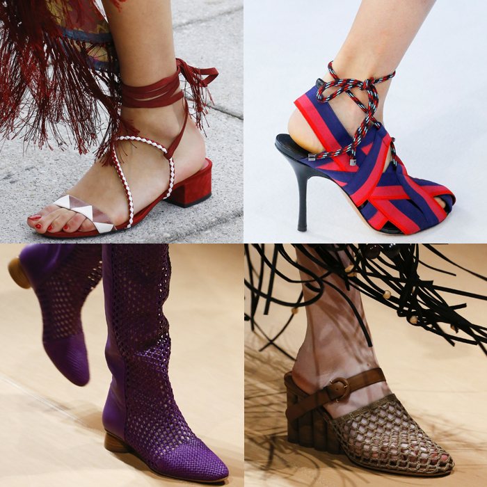 Rope detail and fishnet shoe trends | 40plusstyle.com
