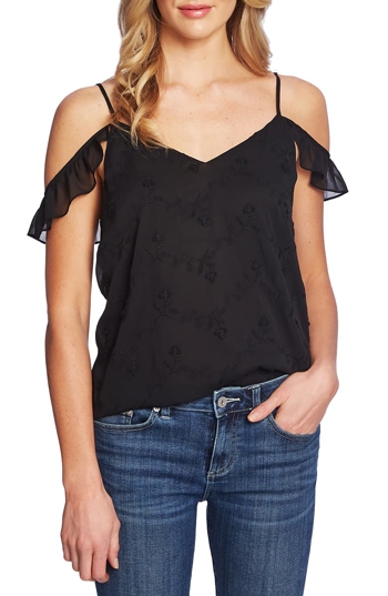 cold shoulder top to hide arms | 40plusstyle.com