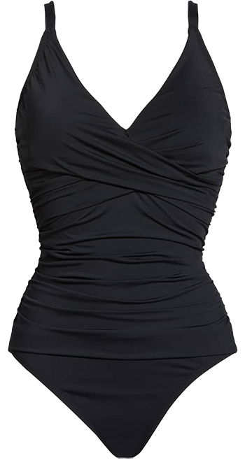 flattering black swimwear for women over 40 | fashion over 40 | style | fashion | 40plusstyle.com
