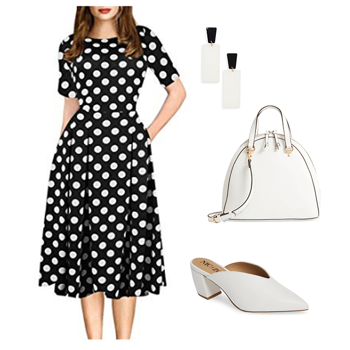polka dot dresses to wear to a bridal shower | 40plusstyle.com