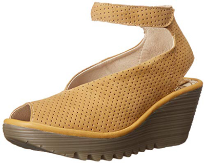 Comfortable Heels - FLY London Women's Yala Perforated Wedge Sandal | 40plusstyle,com