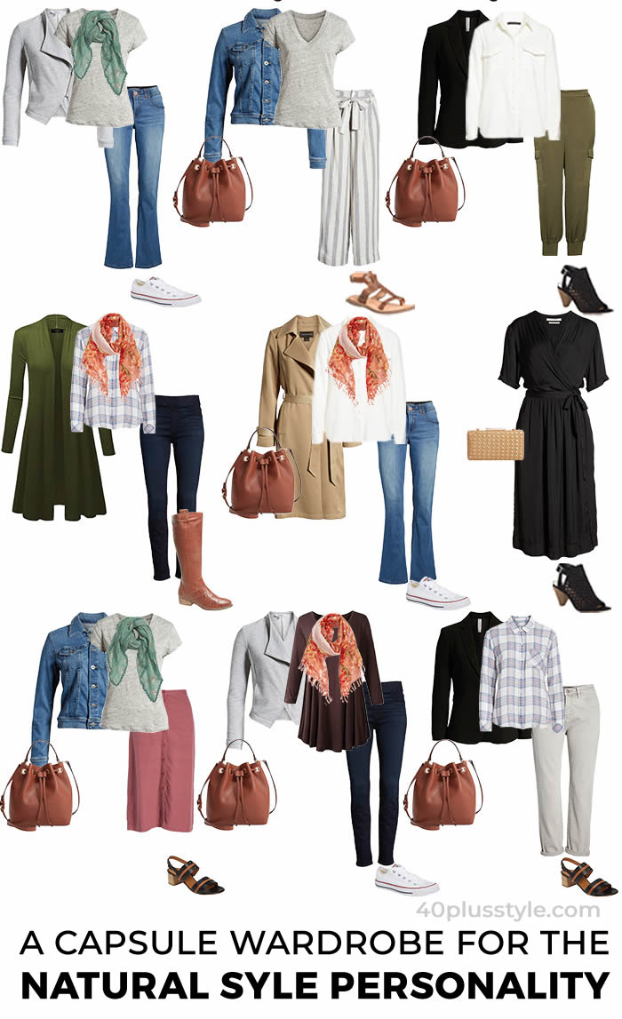 natural style - a complete capsule wardrobe - 40+style