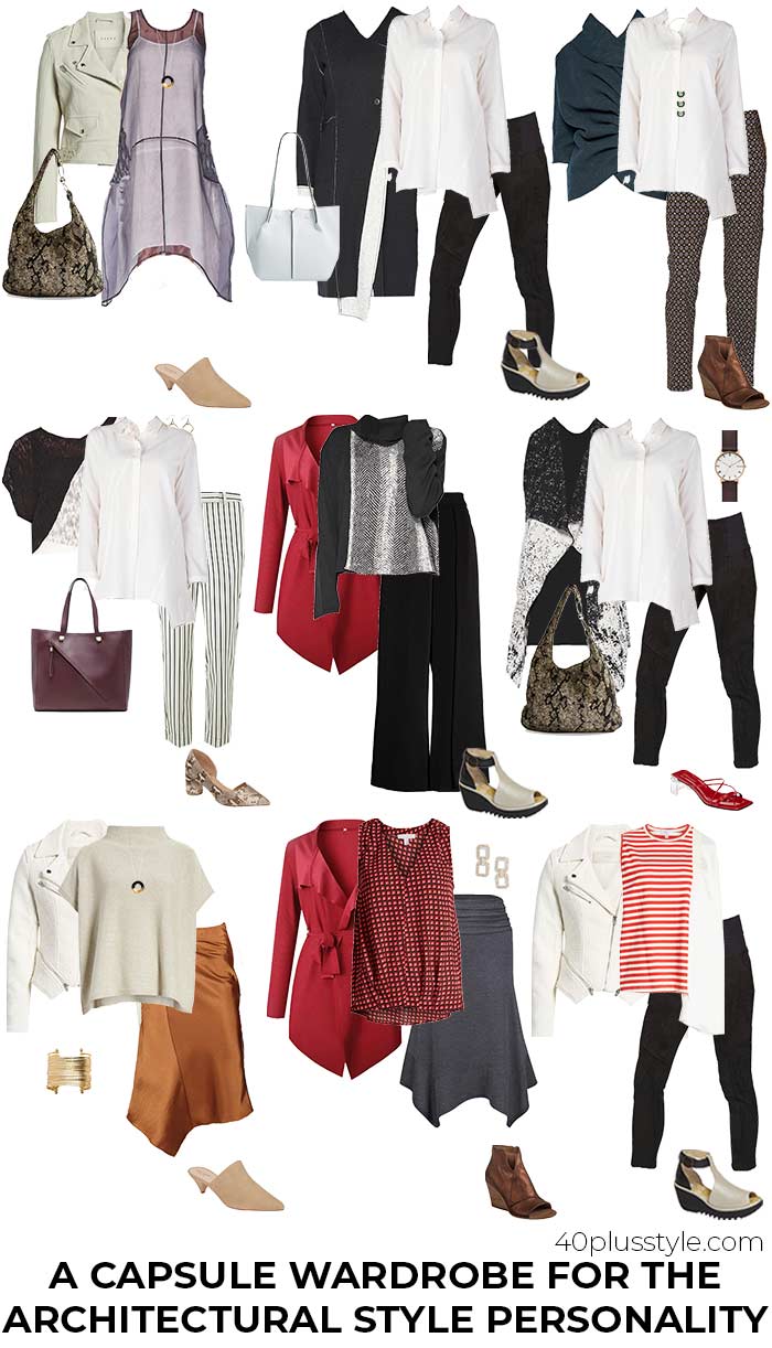 A capsule wardrobe and style guide for the ARCHITECTURAL style personality