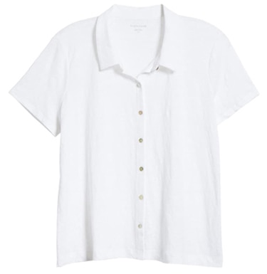 White short sleeve blouse | 40plusstyle.com