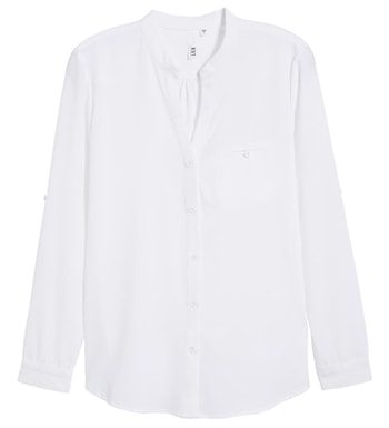 White chiffon blouse | 40plusstyle.com