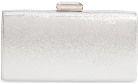 Nordstrom metallic box clutch | 40plusstyle.com