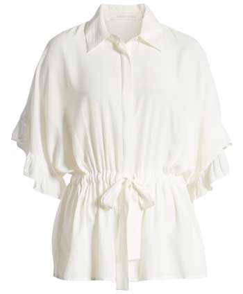 White ruffle blouse | 40plusstyle.com