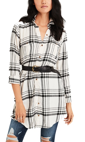 American Eagle plaid shirt dress | 40plusstyle.com