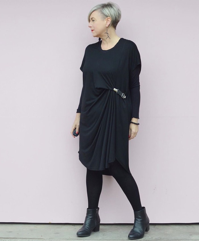 How to wear a drape dress multiple ways - remixing my green Sabrina Goh  drape dress