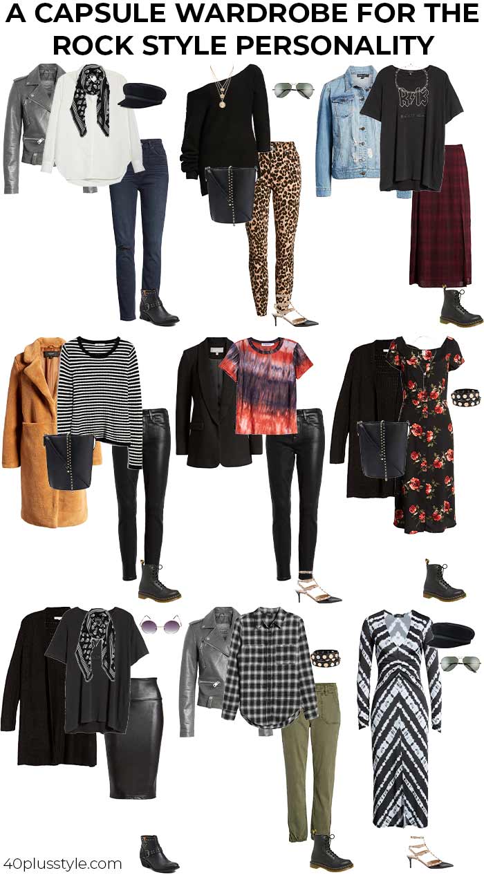 A capsule wardrobe for the ROCK style personality | 40plusstyle.com