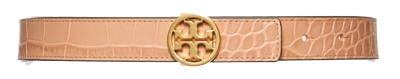 Tory Burch croc embossed leather belt | 40plusstyle.com