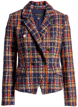 Halogen plaid tweed jacket | 40plusstyle.com