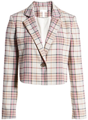 Leith plaid crop jacket | 40plusstyle.com