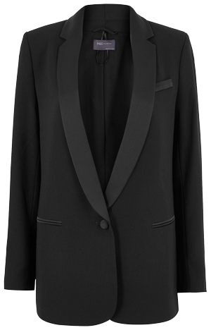 Marks & Spencer tuxedo blazer | 40plusstyle.com