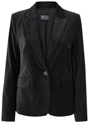 Marks & Spencer velvet fitted blazer | 40plusstyle.com