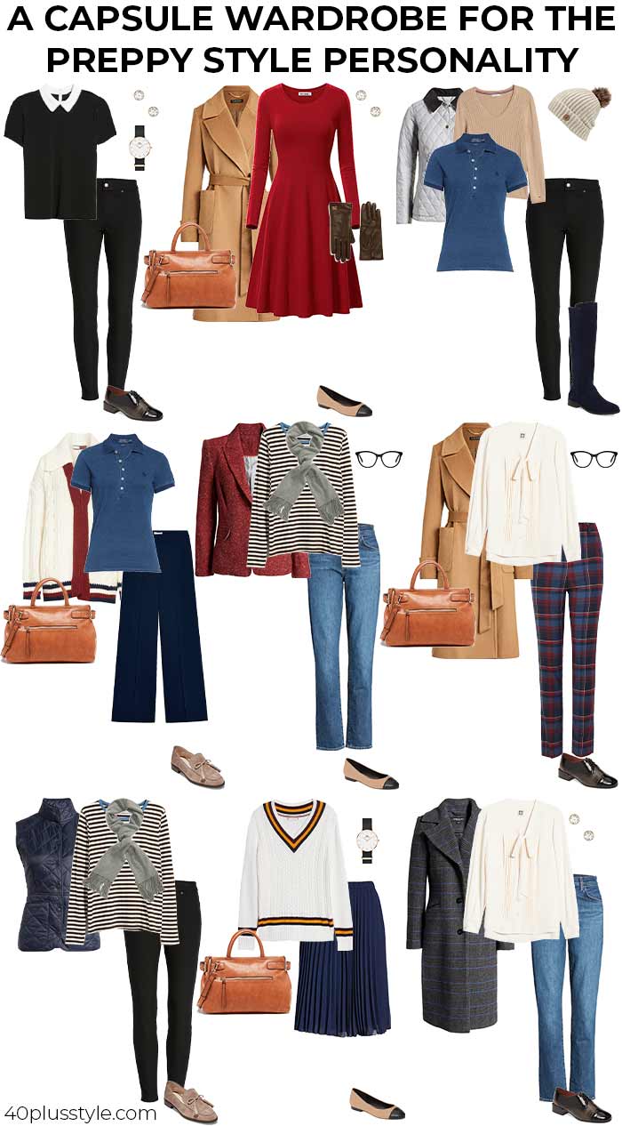 A capsule wardrobe for the PREPPY style personality | 40plusstyle.com