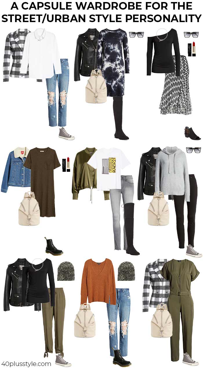 A capsule wardrobe for women with a street personality | 40plusstyle.com