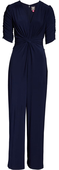 Vince Camuto gathered sleeve jumpsuit | 40plusstyle.com