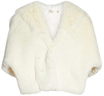 shrugs and boleros for evening dresses: Eliza J faux fur capelet | 40plusstyle.com