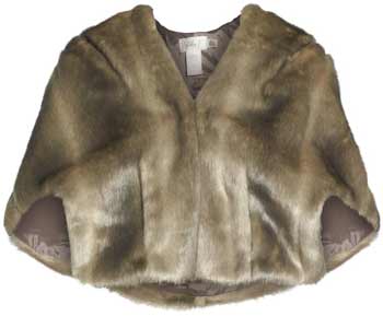 shrugs and boleros for evening dresses: Eliza J faux fur capelet | 40plusstyle.com