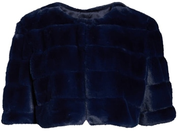 shrugs and boleros for evening dresses: Eliza J faux fur crop jacket | 40plusstyle.com