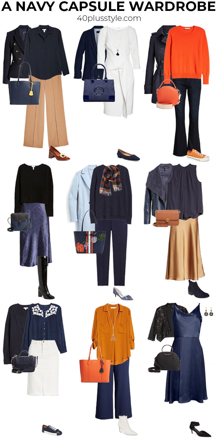 A navy capsule wardrobe | 40plusstyle.com