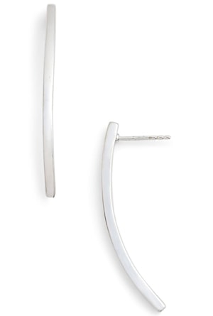 Argento Vivo curved bar earrings | 40plusstyle.com