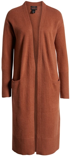 Halogen wool cashmere long cardigan | 40plusstyle.com