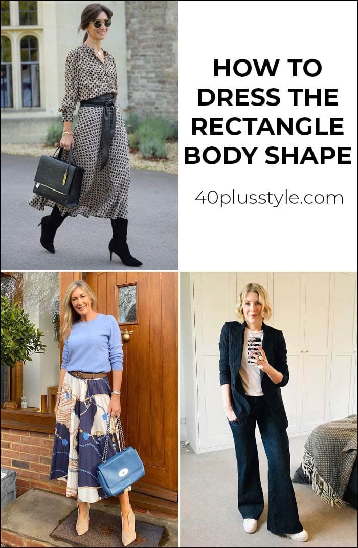 How to dress the rectangle body shape | 40plusstyle.com