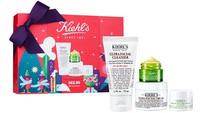 Kiehl’s Uttra Skin Lovers facial cleanser set | 40plusstyle.com