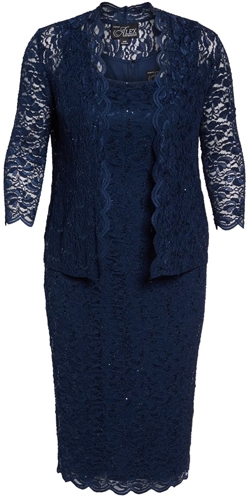 Alex Evenings lace dress and jacket | 40plusstyle.com
