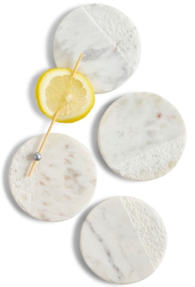 Christmas gift ideas for the home: Nordstrom set of 4 textured marble coasters | 40plusstyle.com