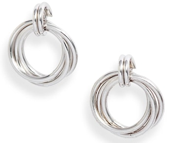 Sterling Forever layered hoops stud earrings | 40plusstyle.com