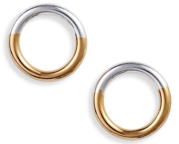 Argento Vivo two-toned ring stud earrings | 40plusstyle.com