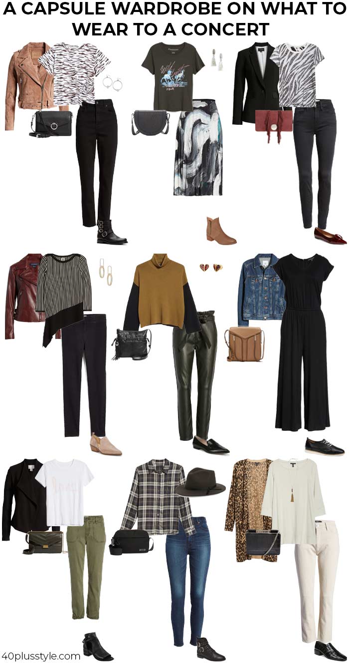 A capsule wardrobe on what to wear a concert | 40plusstyle.com