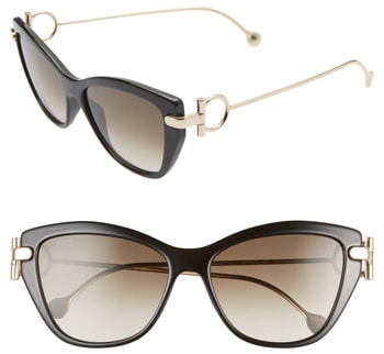 Salvatore Ferragamo 55mm Cat Eye Sunglasses | 40plusstyle.com