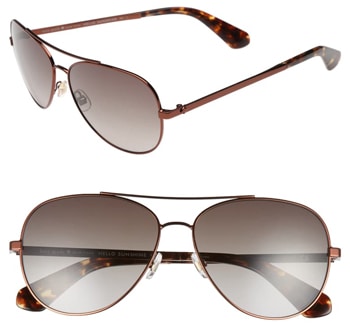 Kate Spade New York 58mm aviator sunglasses | 40plusstyle.com