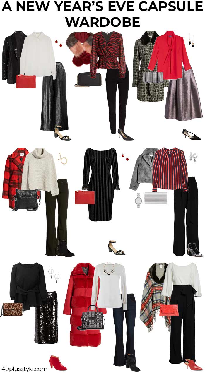 New Year's Eve outfits capsule wardrobe | 40plusstyle.com