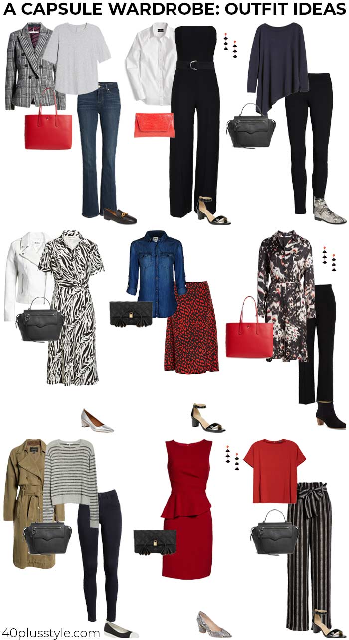 A capsule wardrobe of outfit ideas | 40plusstyle.com