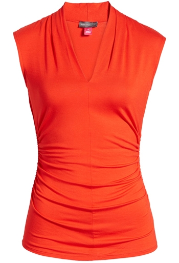 Vince Camuto ruched top | 40plusstyle.com