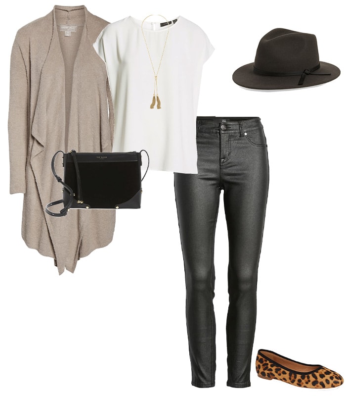 wearing beige with black | 40plusstyle.com