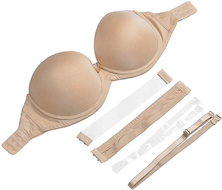 YANDW Strapless Bra with Clear Back Invisible Strap | 40plusstyle.com