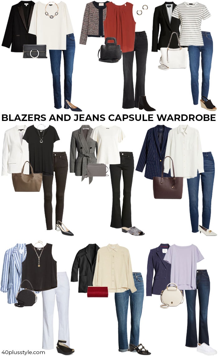 A blazer and jeans capsule wardrobe | 40plusstyle.com